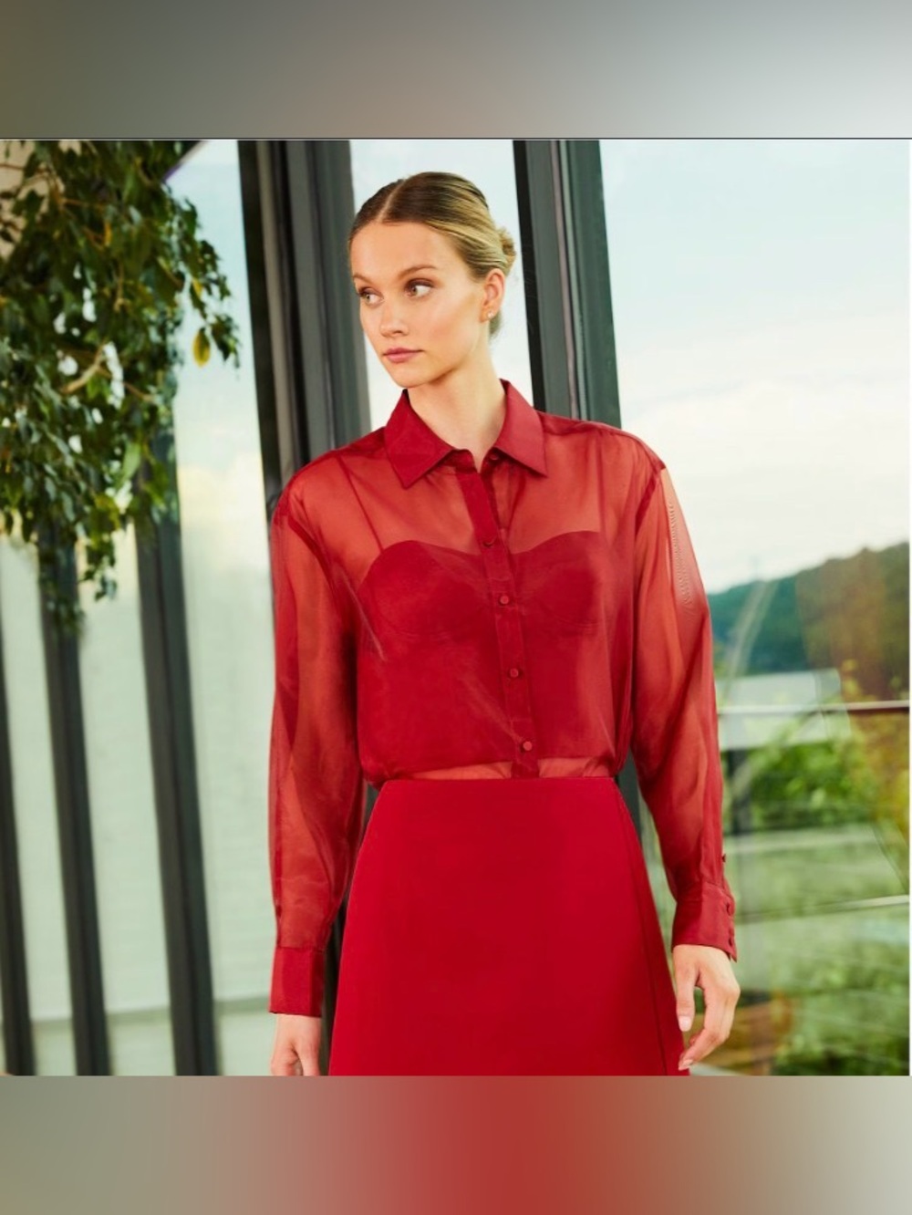 🆕 ANTONIO MELANI | Priscilla Organza Button-down Blouse